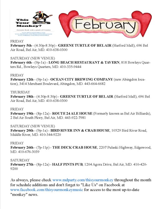 February Schedule